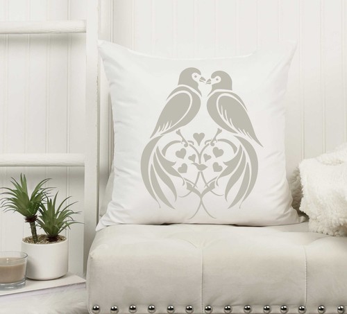 Love Bird Stencil Vintage Paint Wall Furniture Cardmaking Reusable Crafts AN22 - Picture 5 of 15