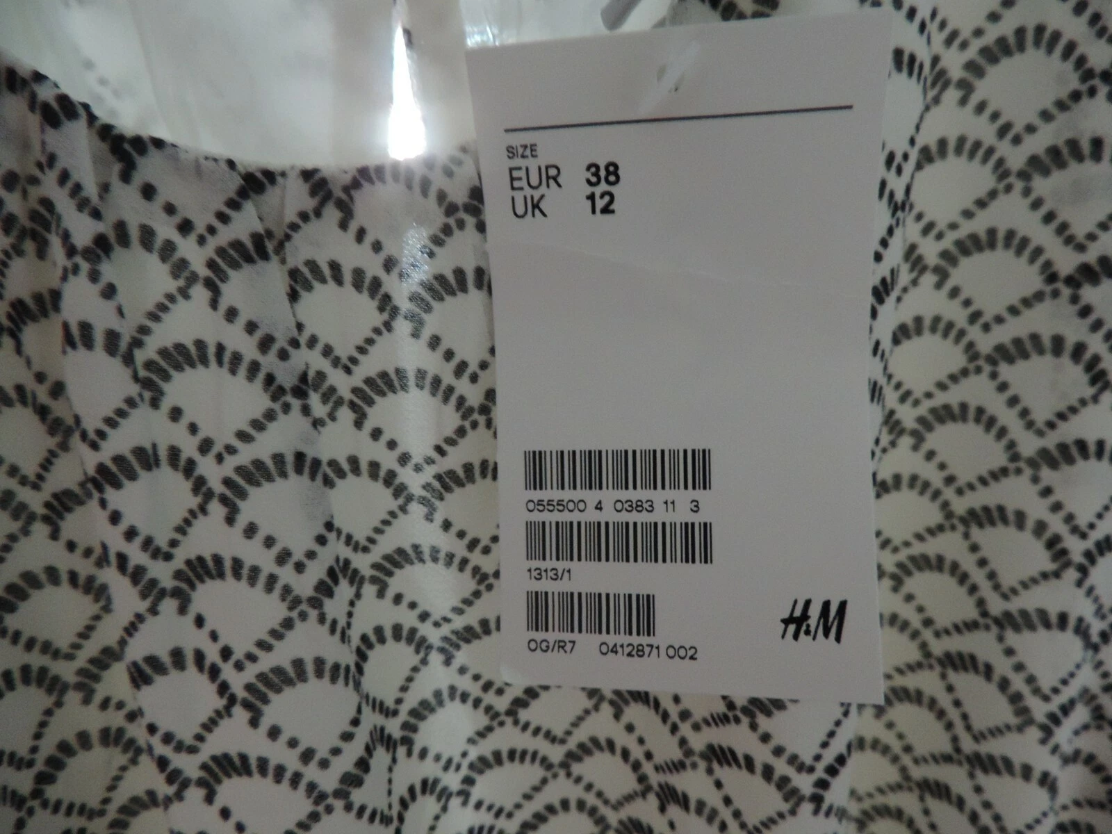 OFF WHITE H&M abito in crepe bianco sporco taglia UK 12 prezzo di listino £ 24 99 DH102 AA 17