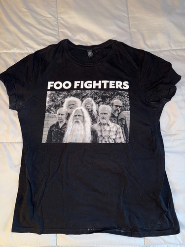 Foo Fighters Men's Black Graphic T-Shirt Aged Band Members (Bay Island)