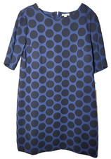Gap Design and Crafted Women's Size 12 Dress Polka Groovy Mod Blue