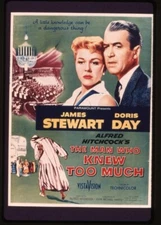 The Man Who Knew Too Much Doris Day Hitchcock Poster Art Vintage Transparency