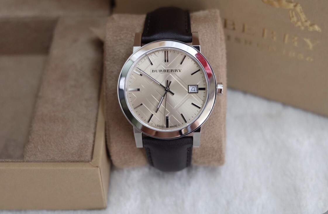 Burberry The City Wristwatch Model BU9011 Brown Leather Band 38mm