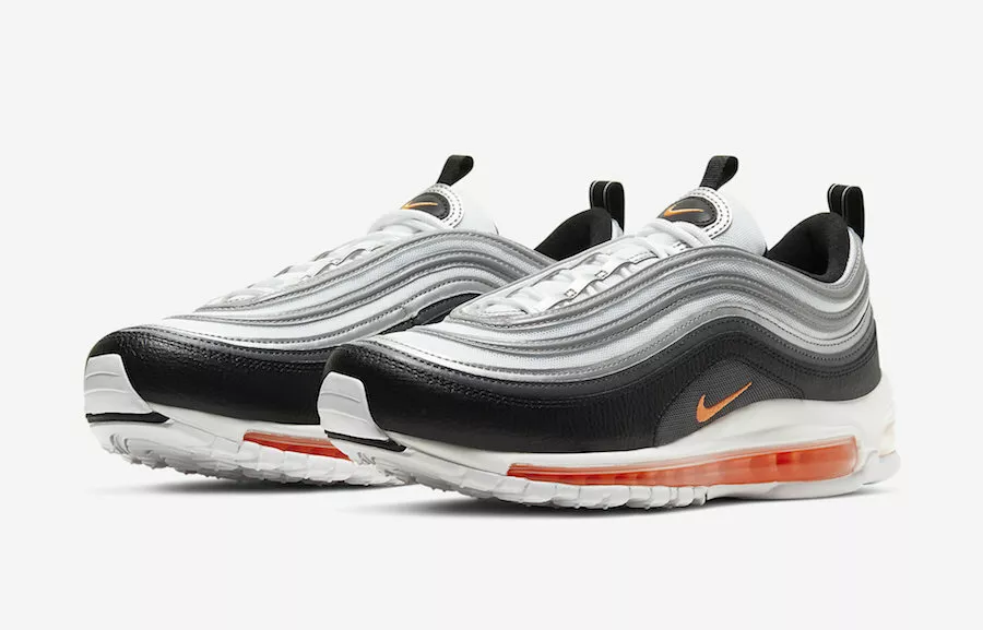 NIKE AIR MAX 97 WHITE TOTAL ORANGE BLACK CW5419 101 US MEN SZ 9
