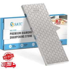 S SATC Diamond Sharpening Stone 2 Side Grit 400/1000 Diamond Plate Honing Stone