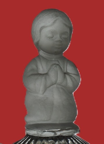 Campana de mano Goebel 1978 vintage cristal 6" esmerilada niña de oración hecha en Alemania - Imagen 5 de 9