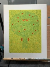 Adam And Mrs. Eve Art Print by Edie Harper Signed Numbered 557/750 Modernism Art
