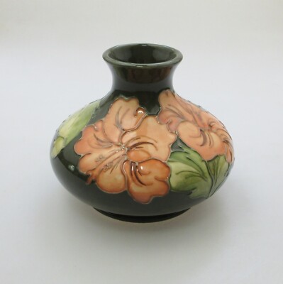 MOORCROFT HIBISCUS SQUAT VASE