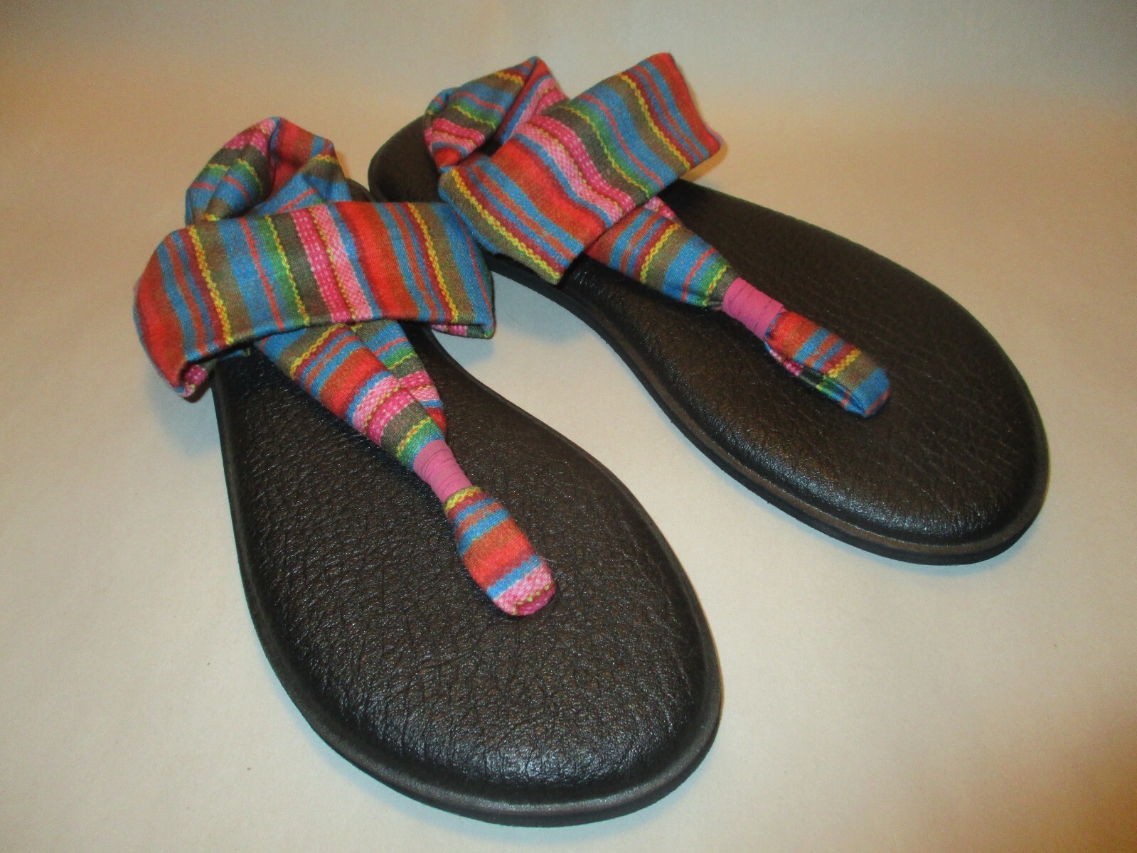 Sanuk Yoga Mat Womens 10 Black Sole w/ Multicolor Fabric Comfort Sling  Sandals | eBay