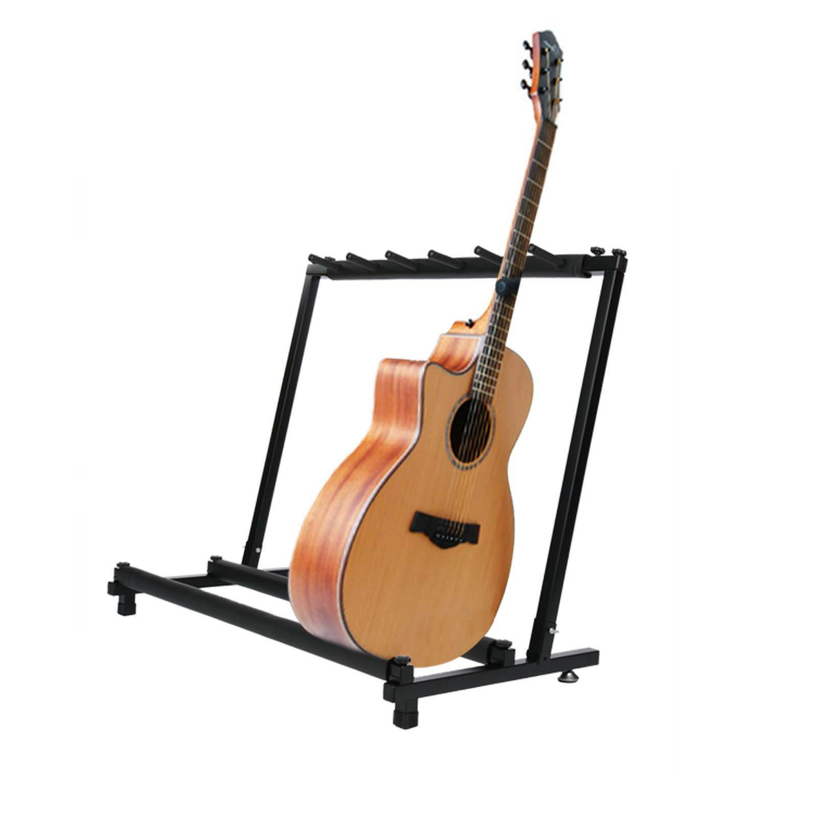 Black 5 Way Multi Guitar Rack Stand Padded Electric Acoustic Bass