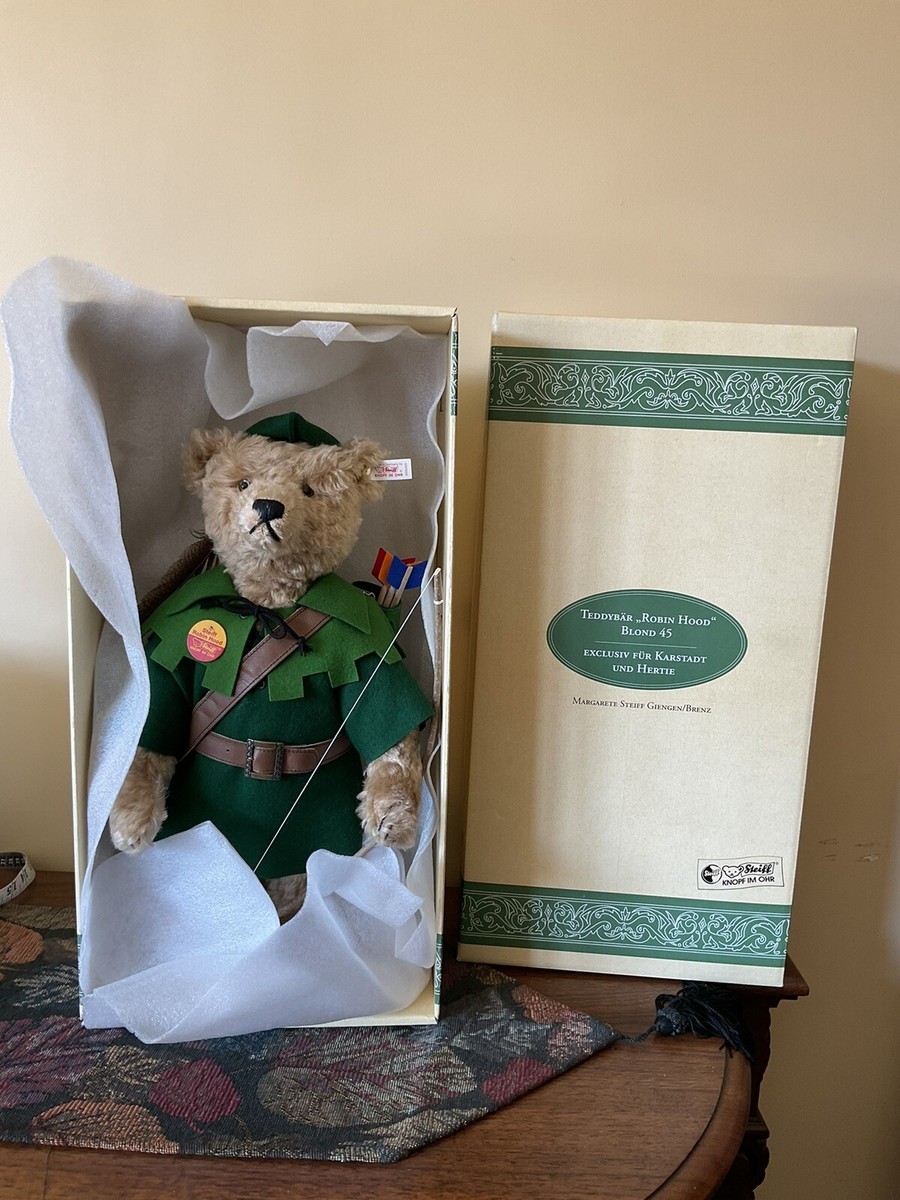 1996 MARGARETE STEIFF LE #00819 ROBIN HOOD BLONDE TEDDY BEAR EAN