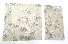 2 Martha Stewart Euro Pillow Shams Tan Blue Pink Yellow Green Flowers Floral