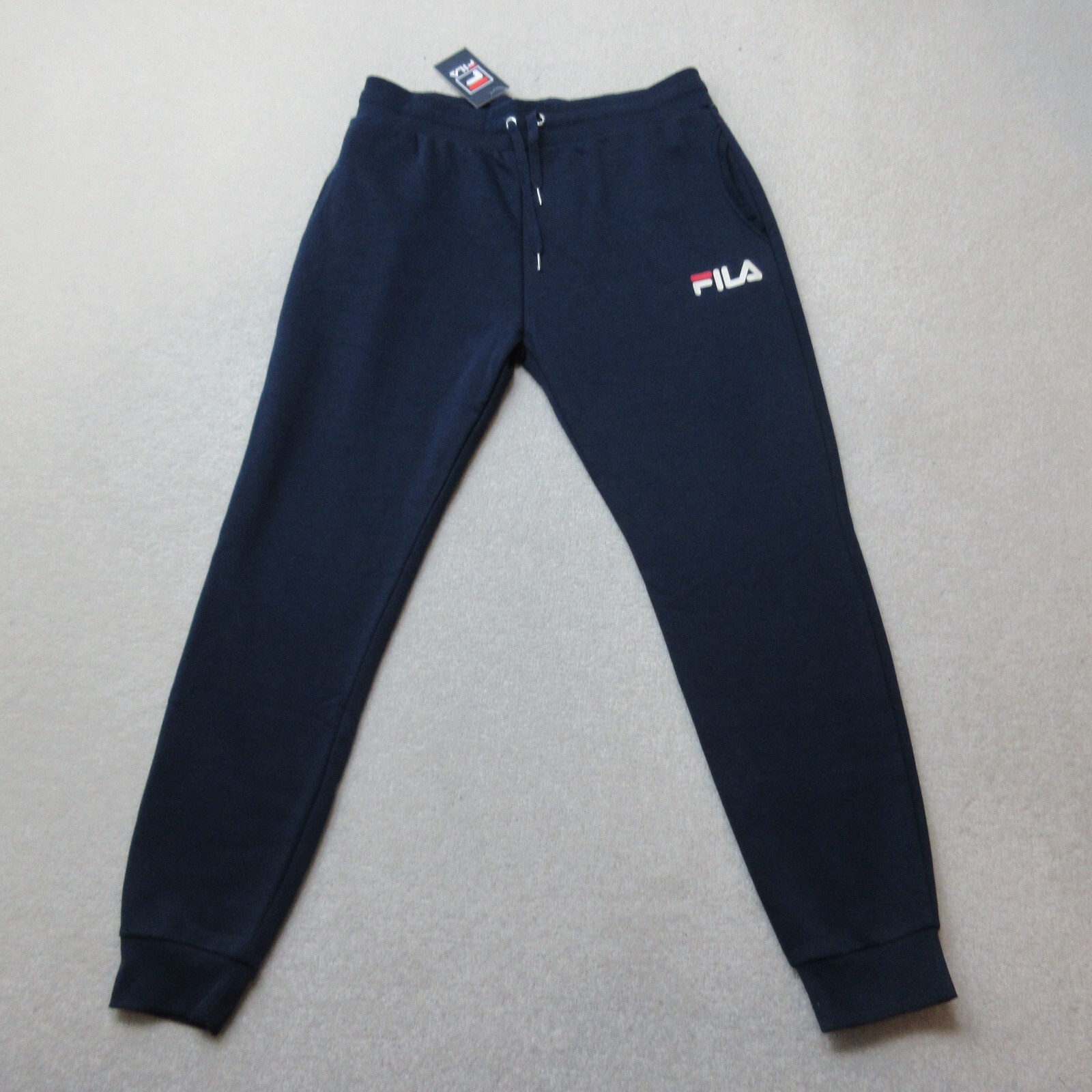 FILA Joggers Mens 2XL Navy Blue Cuffed Sweat Pant Sportswear Casual NWT-image