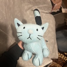 Bob The Builder Pilchard The Cat Blue Soft Toy plush 8” 2000 Y2K