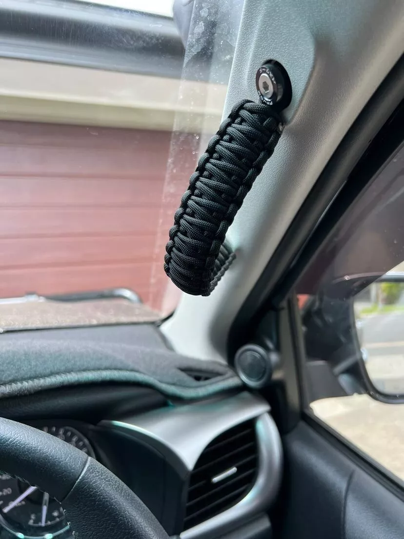 2 X ALL BLACK Paracord Grab Grips Handles 4WD Ute Four Wheel