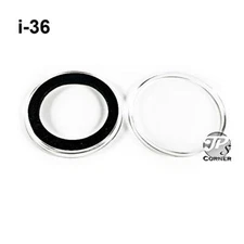 AirTite i36mm (1.417") Coin Holder Capsules with Black Rings, Quantity of 5