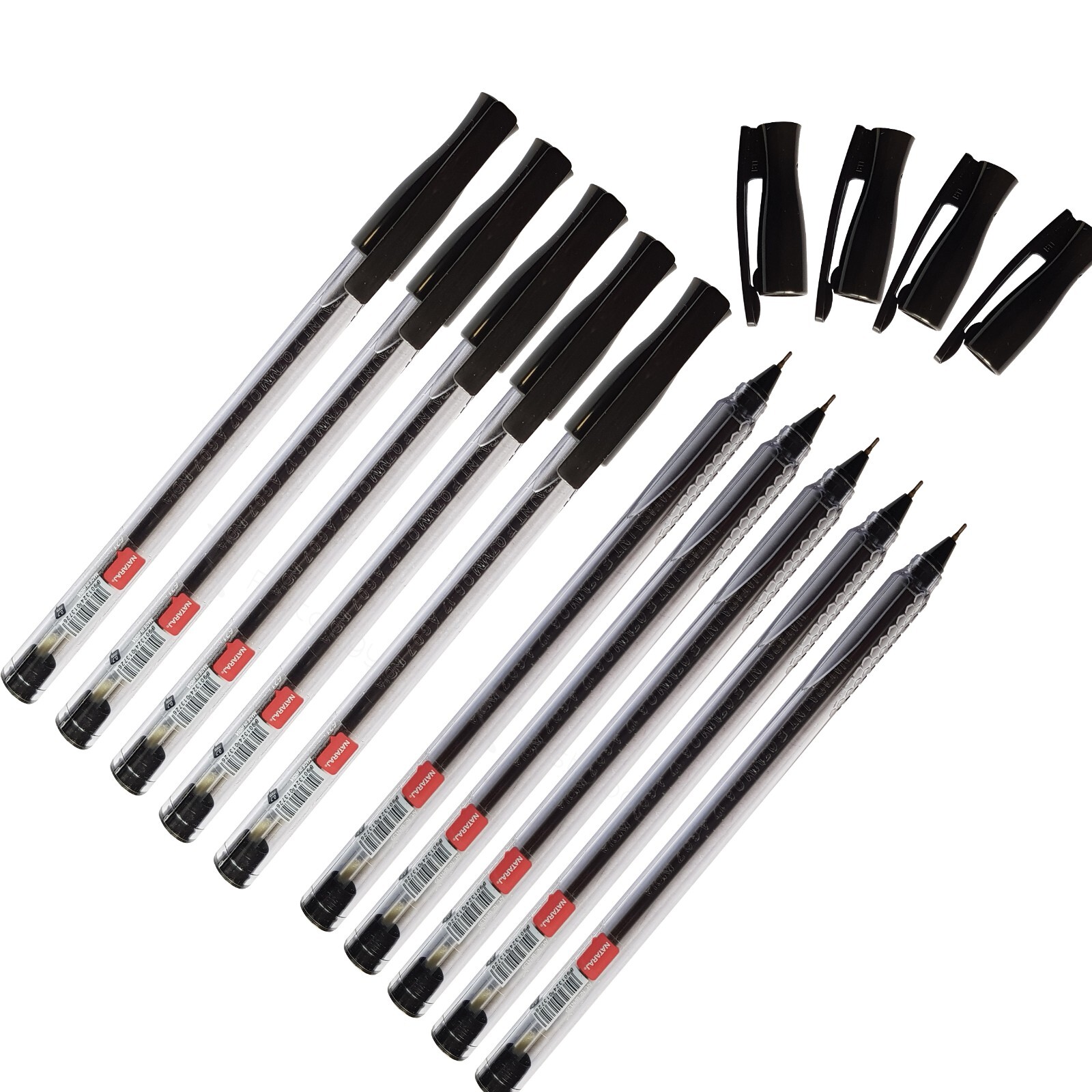 BLACK BLUE Ballpoint Pens 0.7mm Fine Point NATARAJ 621Fine Biro Writing