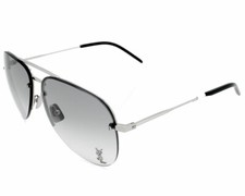 SAINT LAURENT Silver/Gray Lens 59-140MM Unisex Sunglasses SL CLASSIC 11 M 005