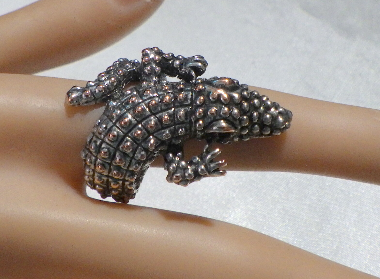 ALLIGATOR RING COPPER WITH SILVER OVERLAY SIZE 9 - image 3