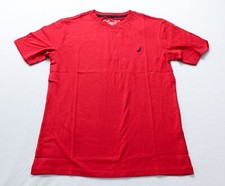 Nautica Boys' Short Sleeve J-Class Logo V-Neck T-Shirt WR4 Carmine Medium NWT