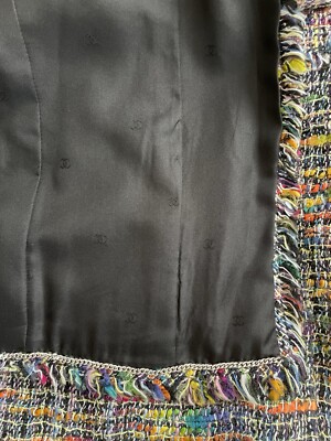 Chanel 98P Spring 1998 Runway Rainbow Tweed Skirt Suit 42 Karl