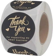 Thank You Stickers Roll 500pcs 1.0”  for Supporting My Small Business FAST SHIP