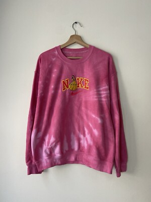 Nike Disney Belle Beauty and the Beast Art Pink Tye Dye Custom Sweatshirt  Large