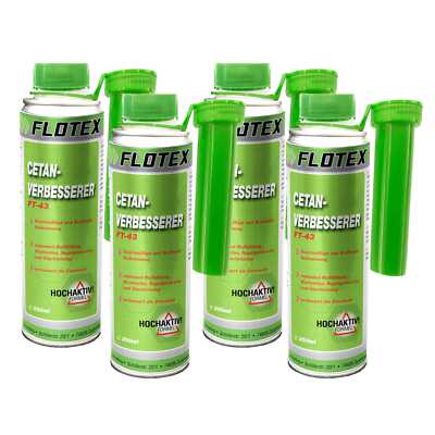 Flotex Cetan Verbesserer, 4 x 250ml Diesel Additiv Booster für Dieselmotoren