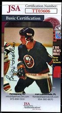 Bryan Trottier JSA Coa Autographed 1976 Topps Glossy Rookie Signed Hockey