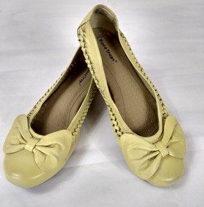 yellow leather flats womens