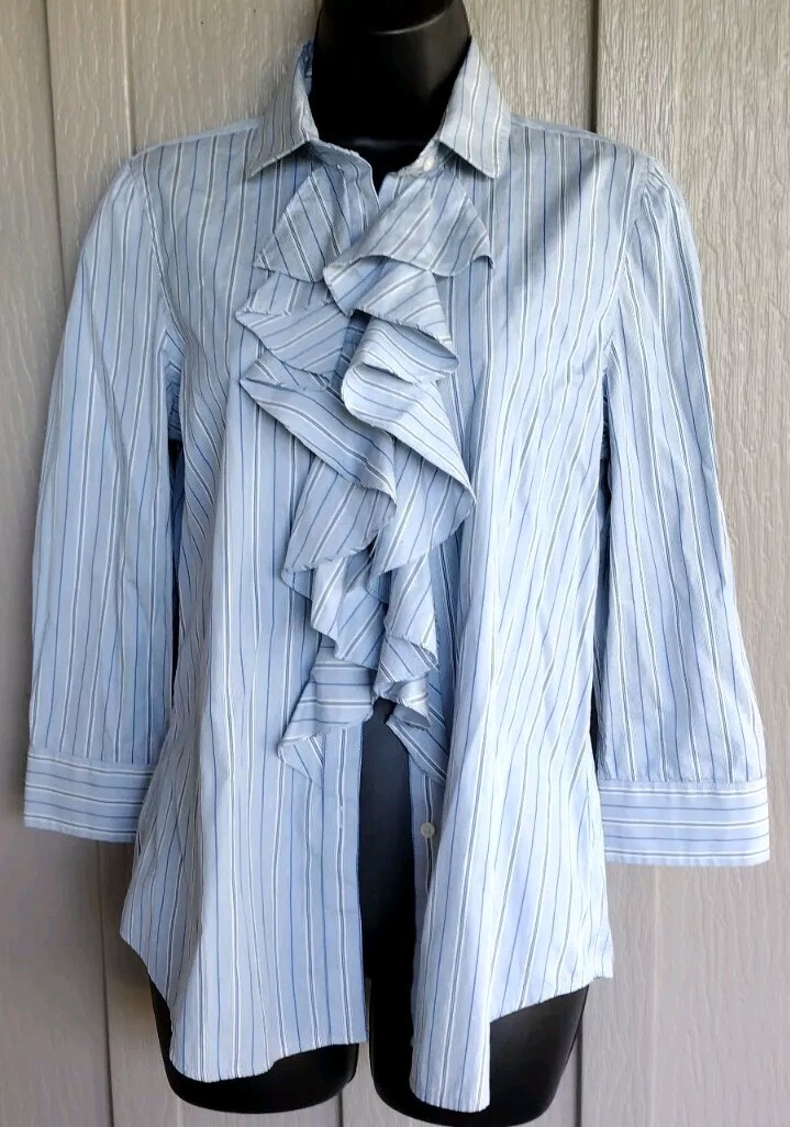striped ruffle shirt