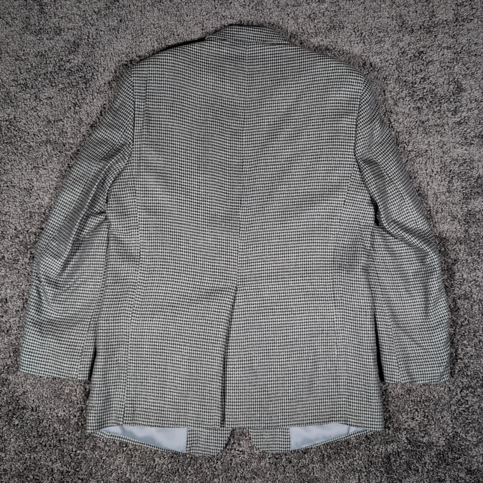 Abrigo deportivo TravelSmith de colección para hombre 44L gris seda rayón pata de gallo 2 botones usado en excelente estado Foto 3 de 4