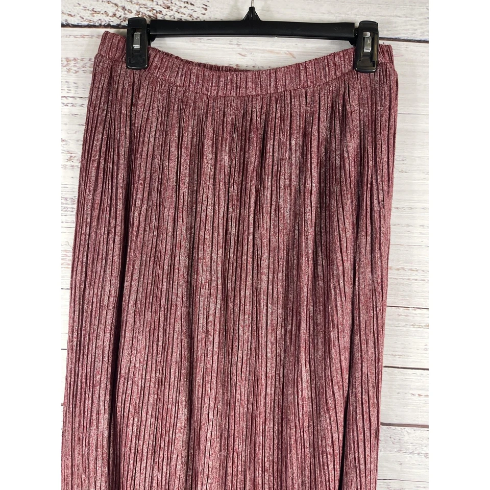 Falda Pleione para mujer mediana púrpura plisada longitud media texturizada boho chic Foto 2 de 4