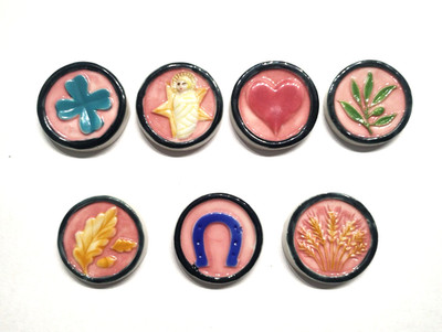 Complete set of FAUCHON PORTE BONHEUR beans numbered advertising characters *96