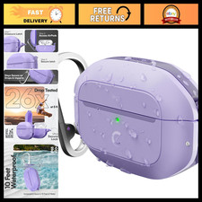 Waterproof AirPods Pro 2 Case - Ultra Rugged Locking Cover, Wild Lavender