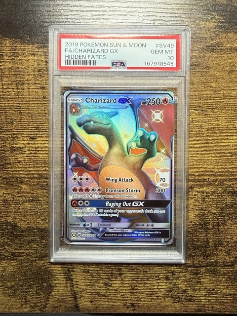 Pokemon 2019 Hidden Fates Charizard GX SV49/SV94 Full Art Holo PSA 10