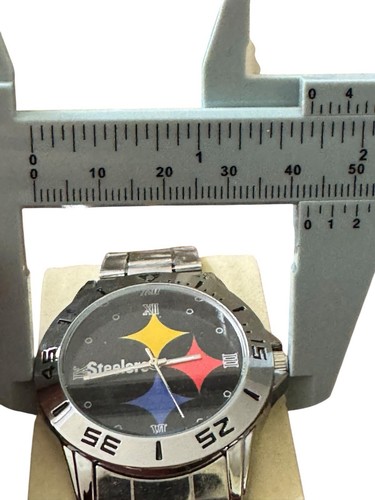 Pittsburgh Steelers Football Team Logo Men's Stainless-Steel Silver Watch NEW - Picture 4 of 5