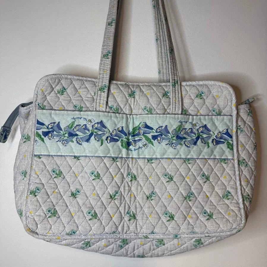 Bolso de Mano Vintage Vera Bradley Acuarela Pañales Retirado 1999 RARO Bluebell Foto 2 de 4