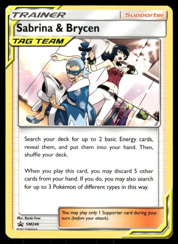 Pokemon Sabrina & Brycen - Promo Sun & Moon Promo SM246 LP