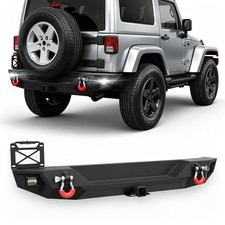For 2007-2018 Jeep Wrangler Jk Jku Rear Bumper W 2 Hitch Receiver Led D-ring For 2007-2018 Jeep Wrangler Jk Jku Rear Bumper W 2 Hitch Receiver Led D-ring