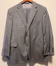 Jack Victor Select Valentino CT Suit 46 R Pants 40 R Gray Wool 2 Btn Flat