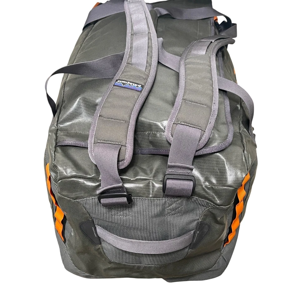 Bolsa de Lona Patagonia Agujero Negro 45L Equipo de Viaje Lona Equipaje Naranja Correas Traseras Foto 4 de 4