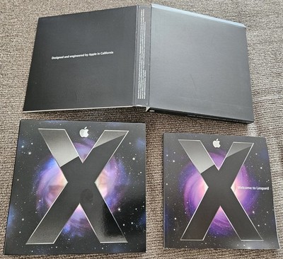 Vintage Apple MAC OS X LEOPARD VERSION 10.5 CD Box Software Manual Retail RARE 