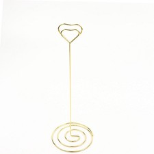 Gold 10 Sign Holders 8" Heart Place Card Clips Metal Table Number Stands Party