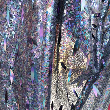Sequin Mesh Fabric, Iridescent Firework Design SMF03 - By the Yard
