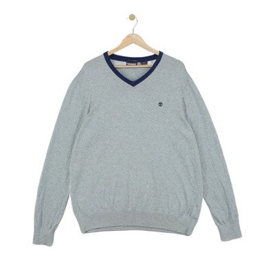 Timberland V-Neck Pullover Herren Gr. XL Grau Freizeitpullover Strick