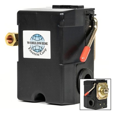 Single Port 95-125 PSI Air Compressor Pressure Switch Control 1/4'' NPT 12 Amp