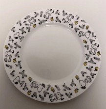 Set of 4 Peanuts Snoopy & Woostock Floral 10.5" Dinner Plates NWT