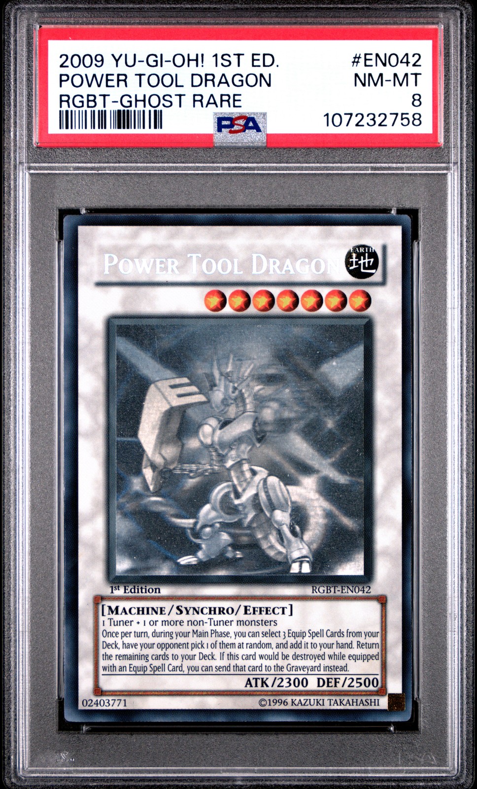 Power Tool Dragon RGBT-EN042 1st Edition-ghost Rare Yugioh PSA 8 *758 view 1