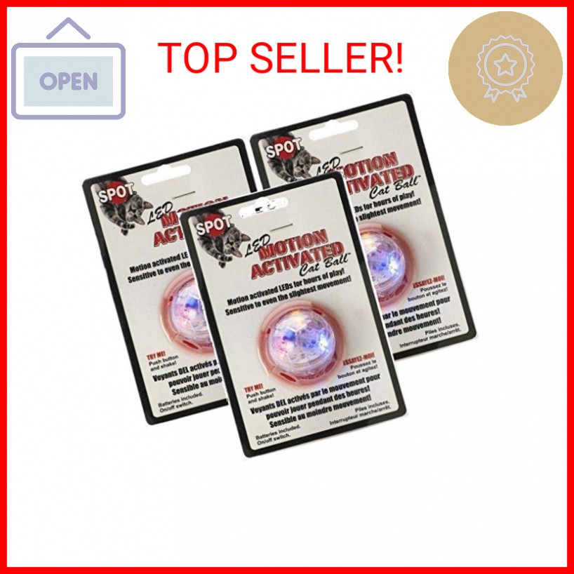 SPOTBRITES Ethical Pet 3 Pack of Motion Activated Cat Ball Cat Toys