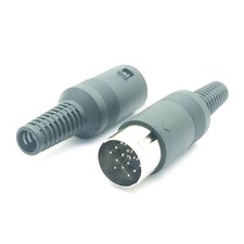 2pcs DIN 13 Pin Male Socket Audio AV Solder Inline Adapter Cable Handle Cover